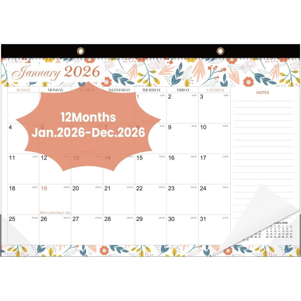imageCOMIX 18 Month Desk Calendar 20252026 July 2025Dec 2026  17quot x 12quot Wall Calendar with toDo List ampamp Notes2026 Calendar Monthly Planner for Home School or Office OrganizationDelicate Floral