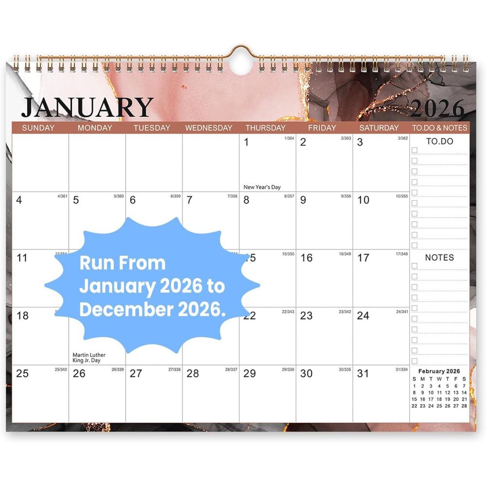 imageComix 2026 Wall Calendar 1114 inches Jan 2026Dec 2026 Macaron Colors12 months Calendar Monthly Planner with Large Writing Blocks For HomeSchool and OfficeFluid Art
