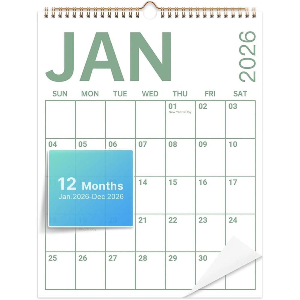 imageComix 2026 Wall Calendar 115x14 Inch 12 Month Jan to Dec 2026 Thick 120GSM Paper Large Blocks Monthly Planner for Notes Home Office ampamp School SchedulingColorful Large Text