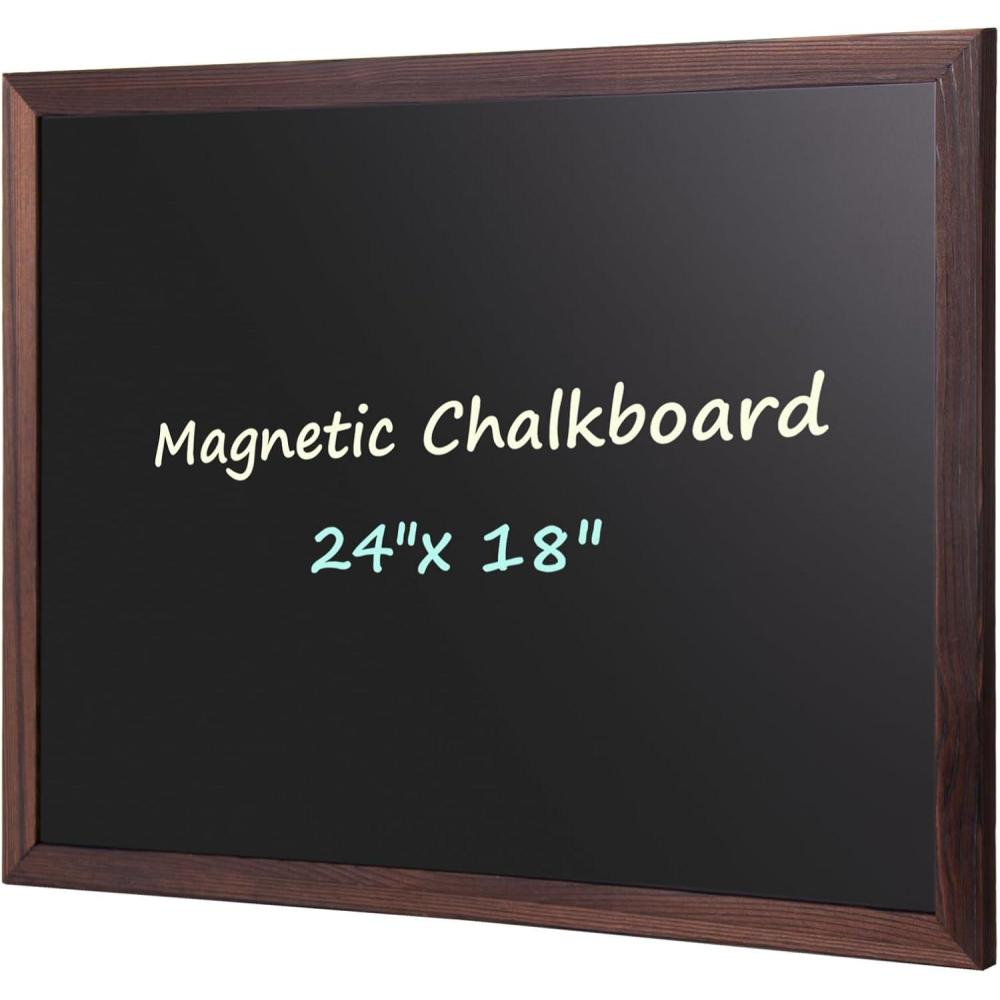 imageComix Magnetic Chalkboard 36 x 24 Inches WoodenFramed Blackboard Hanging Chalk Board for School Office Home and Restaurant Menu18  24