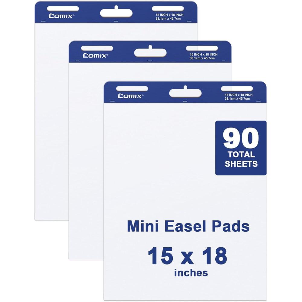 imageComix Mini Size Sticky Easel Pad 15 x 18 Inches Flip Chart Paper for Teachers Anchor Chart Paper for Office 30 SheetsPad 3 PadsPack