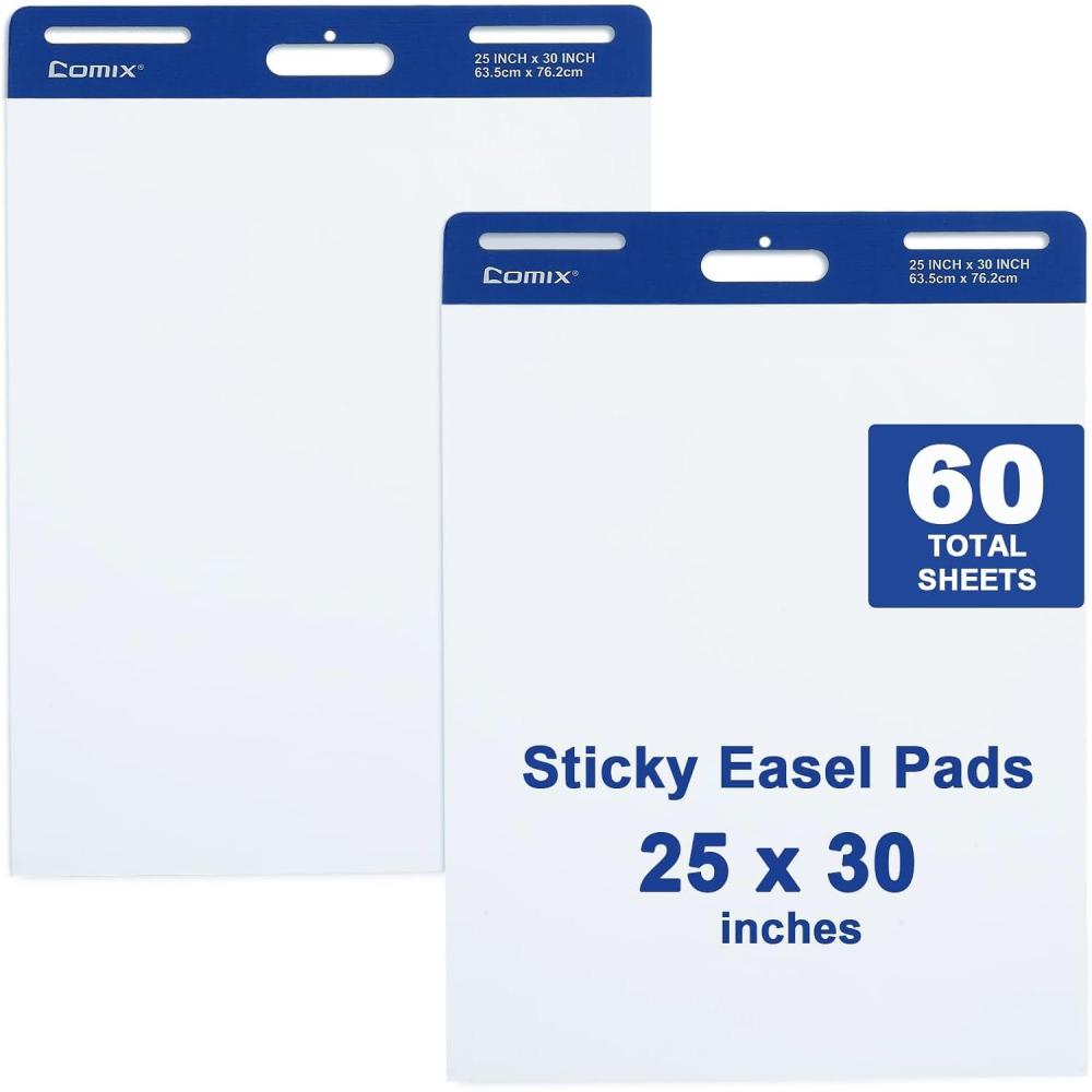 imageComix Sticky Easel Pad 25 x 30 Inches Flip Chart Paper for Teachers Large Self Stick Easel Paper 30 SheetsPad 2 PadsPack2 Packs