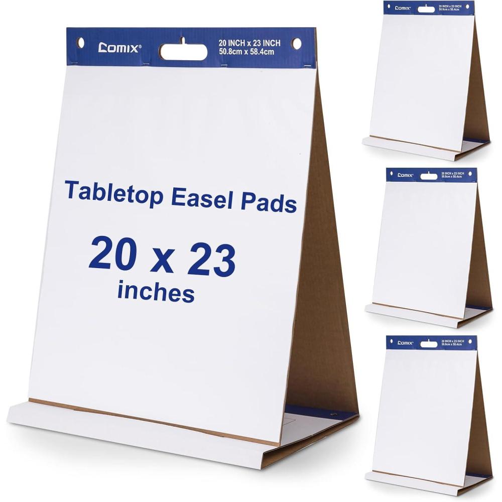imageComix Sticky Portable Tabletop Easel Pads 15 x 18 Inches Flip Chart Paper for Training Presentation Meetings Doodling 20 SheetsPad 4 PadsPack20x23 inch