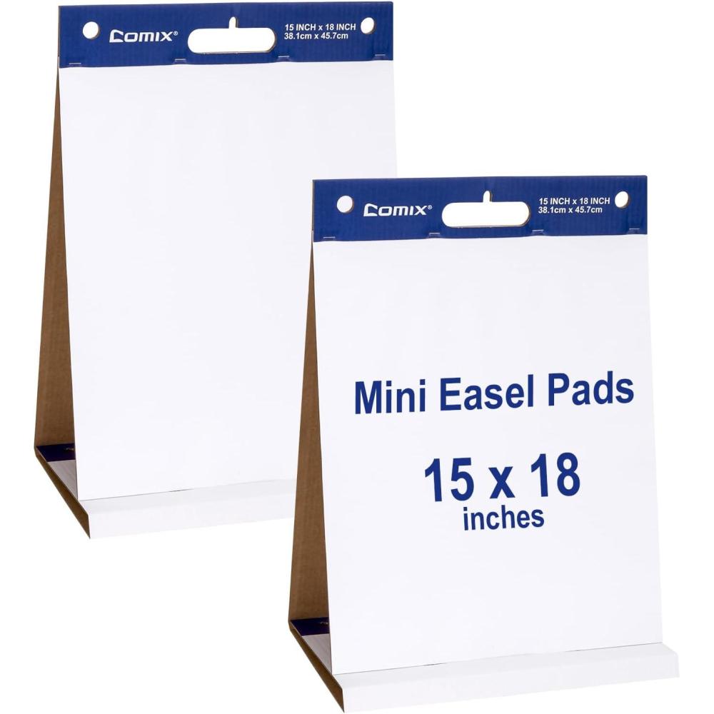 imageComix Sticky Portable Tabletop Easel Pads 20 x 23 Inches Flip Chart Paper for Teachers Large Self Stick Easel Paper for Office School Supplies 20 SheetsPad 2 PadsPack15x18 inch
