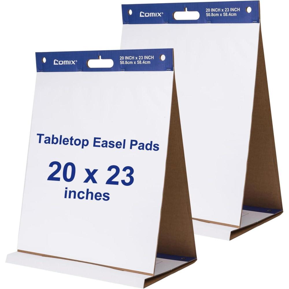 imageComix Sticky Portable Tabletop Easel Pads 20 x 23 Inches Flip Chart Paper for Teachers Large Self Stick Easel Paper for Office School Supplies 20 SheetsPad 2 PadsPack20x23 inch