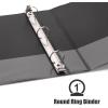 COMIX 3 Ring Binder 1 inch with Clear View Cover, 1″ Round Ring Binder,Holds 200 Sheets of US Letter Size Paper, 8 Pack (Black)(Black)