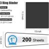 COMIX 3 Ring Binder 1 inch with Clear View Cover, 1″ Round Ring Binder,Holds 200 Sheets of US Letter Size Paper, 8 Pack (Black)(Black)