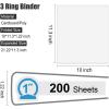 COMIX 3 Ring Binder 1 inch with Clear View Cover, 1″ Round Ring Binder,Holds 200 Sheets of US Letter Size Paper, 8 Pack (Black)(White)