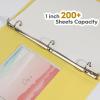 COMIX Standard 3 Ring Binder 1 inch with Clear View Cover, 1″ Round Ring View Binder Holds 200 Sheets of US Letter Size Paper, 6 Pack (Multicolored)(Lemon Yellow)