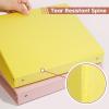 COMIX Standard 3 Ring Binder 1 inch with Clear View Cover, 1″ Round Ring View Binder Holds 200 Sheets of US Letter Size Paper, 6 Pack (Multicolored)(Lemon Yellow)