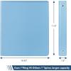 COMIX Standard 3 Ring Binder 1 inch with Clear View Cover, 1″ Round Ring View Binder Holds 200 Sheets of US Letter Size Paper, 6 Pack (Multicolored)(Pale Blue)