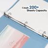 COMIX Standard 3 Ring Binder 1 inch with Clear View Cover, 1″ Round Ring View Binder Holds 200 Sheets of US Letter Size Paper, 6 Pack (Multicolored)(Pale Blue)
