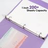 COMIX Standard 3 Ring Binder 1 inch with Clear View Cover, 1″ Round Ring View Binder Holds 200 Sheets of US Letter Size Paper, 6 Pack (Multicolored)(Pale Purple)