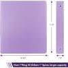 COMIX Standard 3 Ring Binder 1 inch with Clear View Cover, 1″ Round Ring View Binder Holds 200 Sheets of US Letter Size Paper, 6 Pack (Multicolored)(Pale Purple)