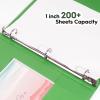COMIX Standard 3 Ring Binder 1 inch with Clear View Cover, 1″ Round Ring View Binder Holds 200 Sheets of US Letter Size Paper, 6 Pack (Multicolored)(Sea Green)