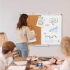 Comix Cork Board Magnetic Dry Erase Board Combo, 24 x 18 Inches Whiteboard and Bulletin Board Combination, Aluminum Frame Vision Board with 4 Dry Erase Markers, 4 Magnets, Eraser, Push Pins(36″ x 24″)