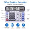 Comix Desktop Calculator Solar Battery Dual Power with 12-Digit Large LCD Display and Large Computer Keys Standard Function Calculator for Home Office School, White(White)