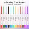Comix Dry Erase Markers, Chisel Tip Whiteboard Markers, 36 Count 4 Assorted Colors Low Odor Markers for Kids Teachers Office & School Supplies(36 Count 12 Colors)