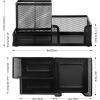 Comix Mesh Pen Pencil Holder Desk Organizer, 7 Compartment Wire Desktop Pen Pencil Cup Caddy Office Supplies for Home Office School, Black(3 Compartments)
