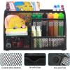 Comix Mesh Pen Pencil Holder Desk Organizer, 7 Compartment Wire Desktop Pen Pencil Cup Caddy Office Supplies for Home Office School, Black(7 Compartments)