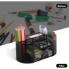 Comix Mesh Pen Pencil Holder Desk Organizer, 7 Compartment Wire Desktop Pen Pencil Cup Caddy Office Supplies for Home Office School, Black(8 Compartments)