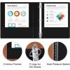 Comix Sturdy 3-Ring-Binder 1-inch D Ring Binders Hold 225 Sheets of 8.5″ x 11″ Paper, 8 Pack (White)(Black)