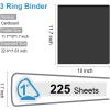 Comix Sturdy 3-Ring-Binder 1-inch D Ring Binders Hold 225 Sheets of 8.5″ x 11″ Paper, 8 Pack (White)(Black)