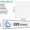 Comix Sturdy 3-Ring-Binder 1-inch D Ring Binders Hold 225 Sheets of 8.5″ x 11″ Paper, 8 Pack (White)(White)
