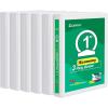 COMIX 3 Ring Binder 1 inch with Clear View Cover, 1″ Round Ring Binder,Holds 200 Sheets of US Letter Size Paper, 8 Pack (Black)(White)