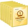 COMIX Standard 3 Ring Binder 1 inch with Clear View Cover, 1″ Round Ring View Binder Holds 200 Sheets of US Letter Size Paper, 6 Pack (Multicolored)(Lemon Yellow)
