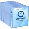 COMIX Standard 3 Ring Binder 1 inch with Clear View Cover, 1″ Round Ring View Binder Holds 200 Sheets of US Letter Size Paper, 6 Pack (Multicolored)(Pale Blue)