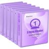 COMIX Standard 3 Ring Binder 1 inch with Clear View Cover, 1″ Round Ring View Binder Holds 200 Sheets of US Letter Size Paper, 6 Pack (Multicolored)(Pale Purple)