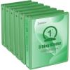 COMIX Standard 3 Ring Binder 1 inch with Clear View Cover, 1″ Round Ring View Binder Holds 200 Sheets of US Letter Size Paper, 6 Pack (Multicolored)(Sea Green)