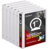 COMIX Sturdy 3 Ring Binder 1 inch with Clear View Cover, 1″ Round Ring View Binder, PVC-Free, 200 Sheets Capacity of US Letter Size Paper, Office ＆ School Supplies, 6 Pack (Black)(White)
