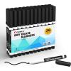 Comix Fine Tip Dry Erase Markers, Low Odor Whiteboard Markers, 36 Bulk Black Color Markers for Kids Teachers Office & School Supplies