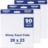 Comix Sticky Easel Pad, Large 20 x 23 Inches Flip Chart Paper for Teachers, Businessmen, Office Workers, Self Stick Easel Paper, 30 Sheets/Pad, 3 Pads/Pack