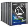 Comix Sturdy 3-Ring-Binder 1-inch D Ring Binders Hold 225 Sheets of 8.5″ x 11″ Paper, 8 Pack (White)(Black)