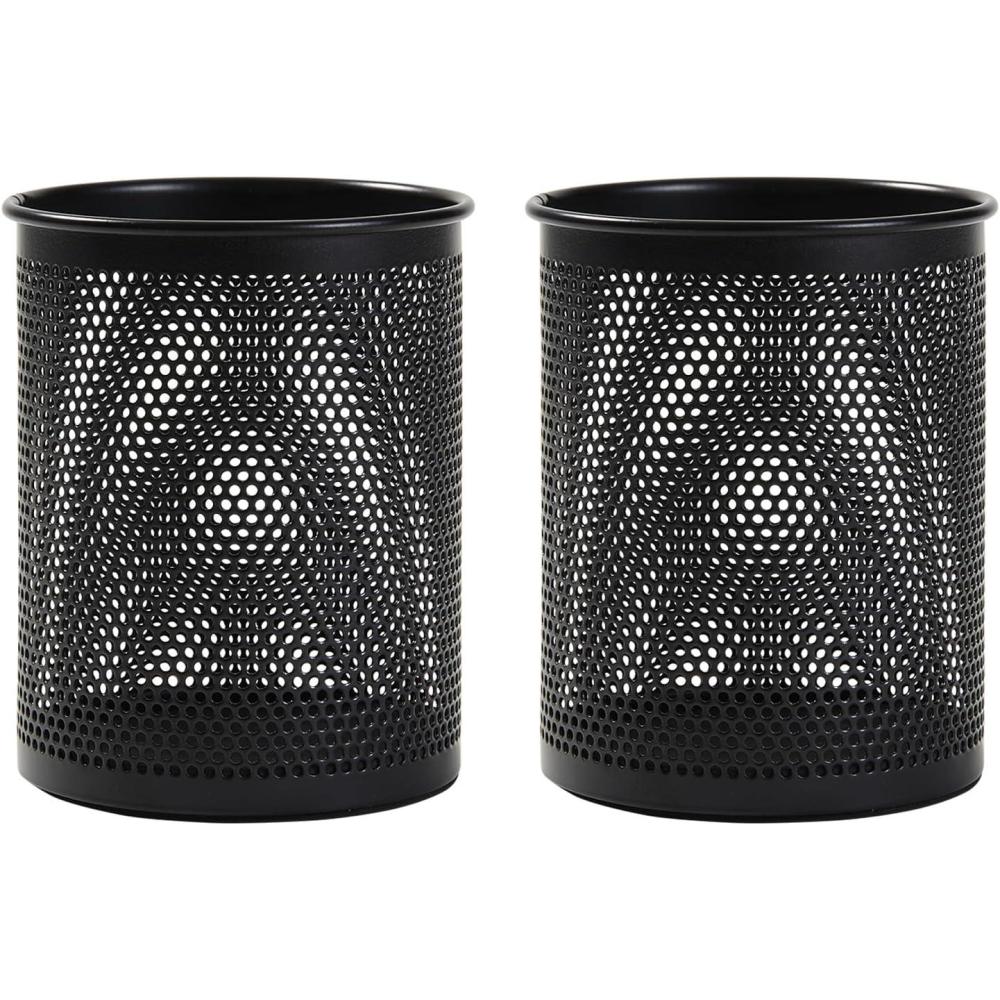 imageComix Pen Holder Desk Organizer Wire Mesh Pencil Cup with Foam Pad and NonSlip Bottom Office Supplies Desk Accessories for Home Office School 1 Pack2 Packs
