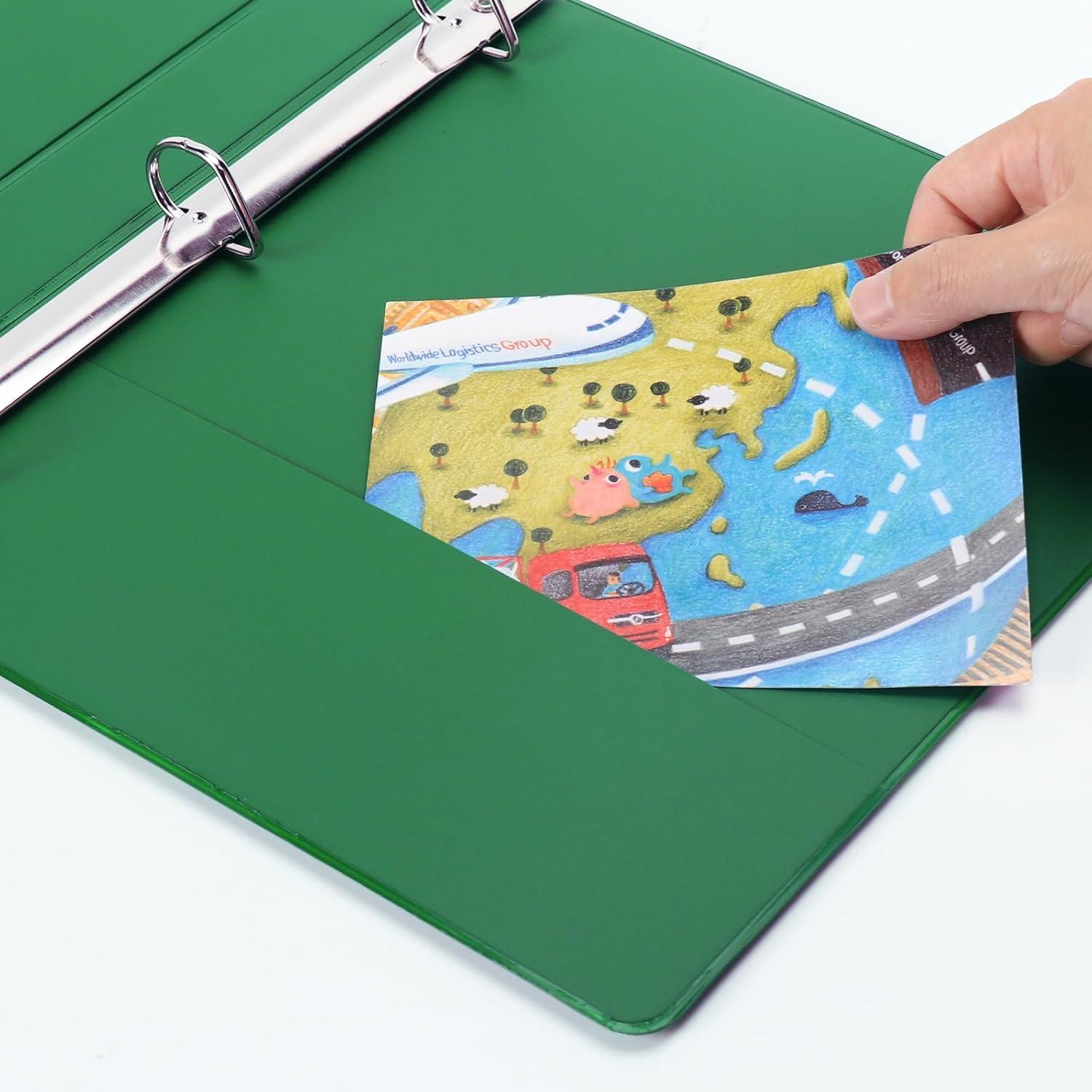 imageCOMIX Sturdy 3 Ring Binder 2 inch with Clear View Cover 2quot SlantD Ring View Binder Holds 500 Sheets of US Letter Size Paper 6 Pack RedGreen