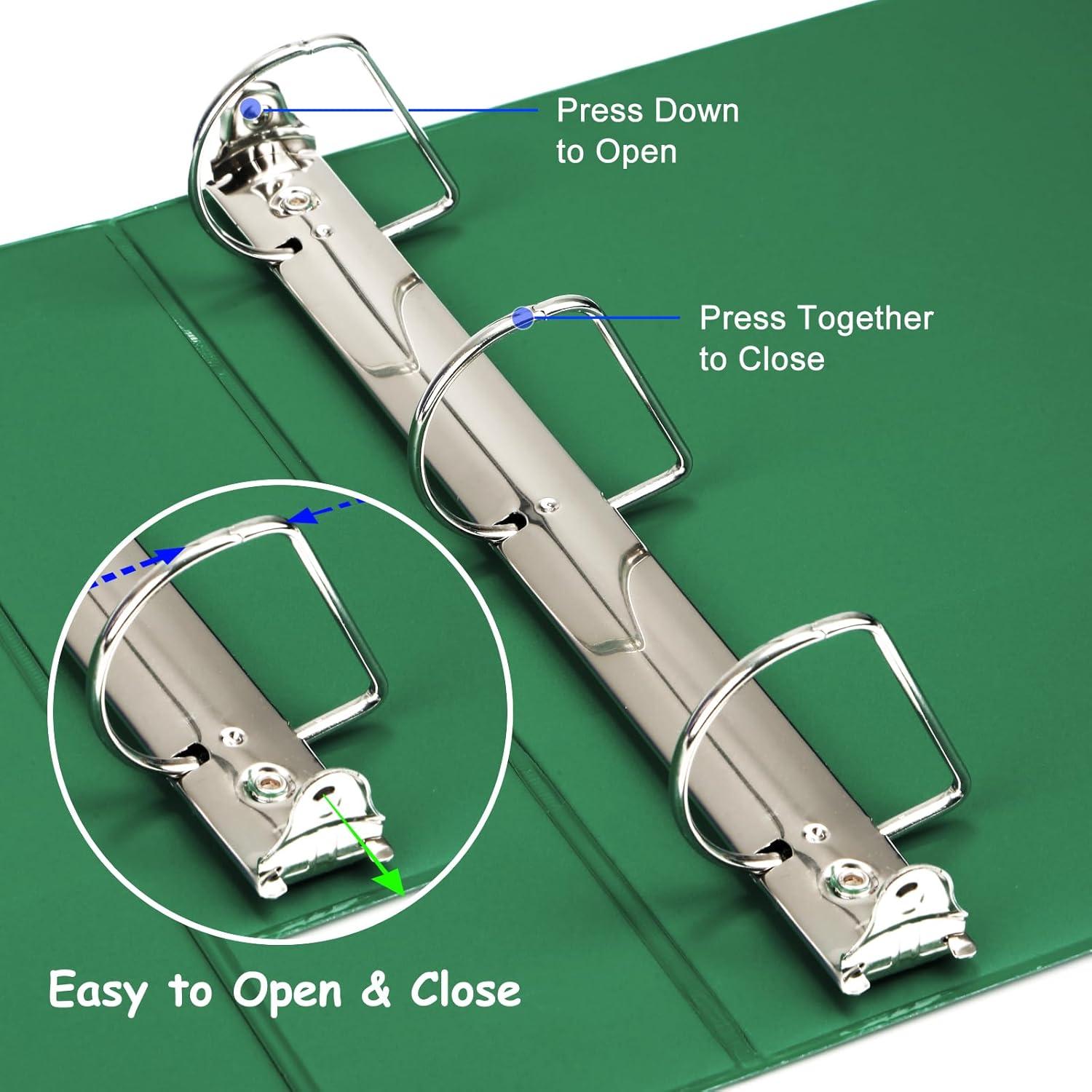 imageCOMIX Sturdy 3 Ring Binder 2 inch with Clear View Cover 2quot SlantD Ring View Binder Holds 500 Sheets of US Letter Size Paper 6 Pack RedGreen