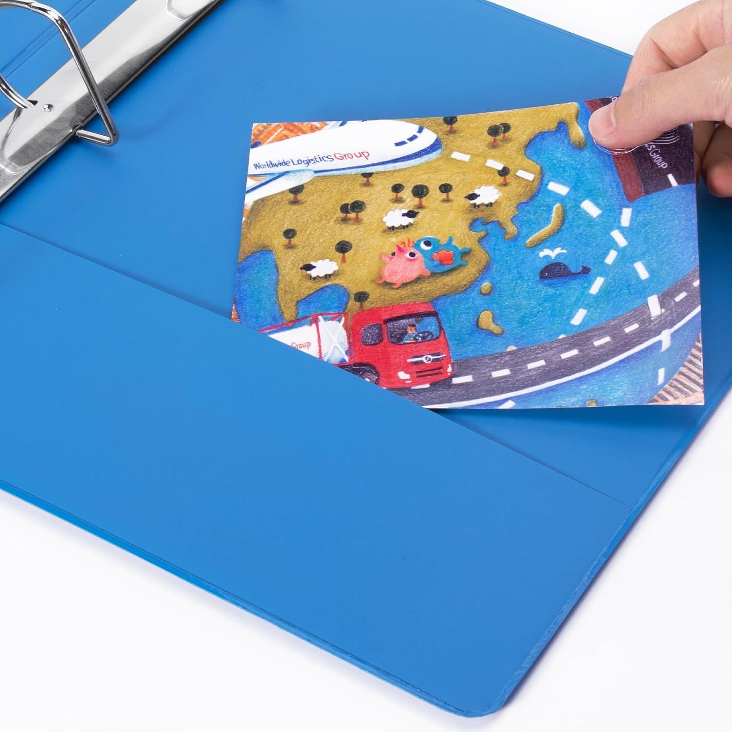 imageCOMIX Sturdy 3 Ring Binder 2 inch with Clear View Cover 2quot SlantD Ring View Binder Holds 500 Sheets of US Letter Size Paper 6 Pack RedLight Blue