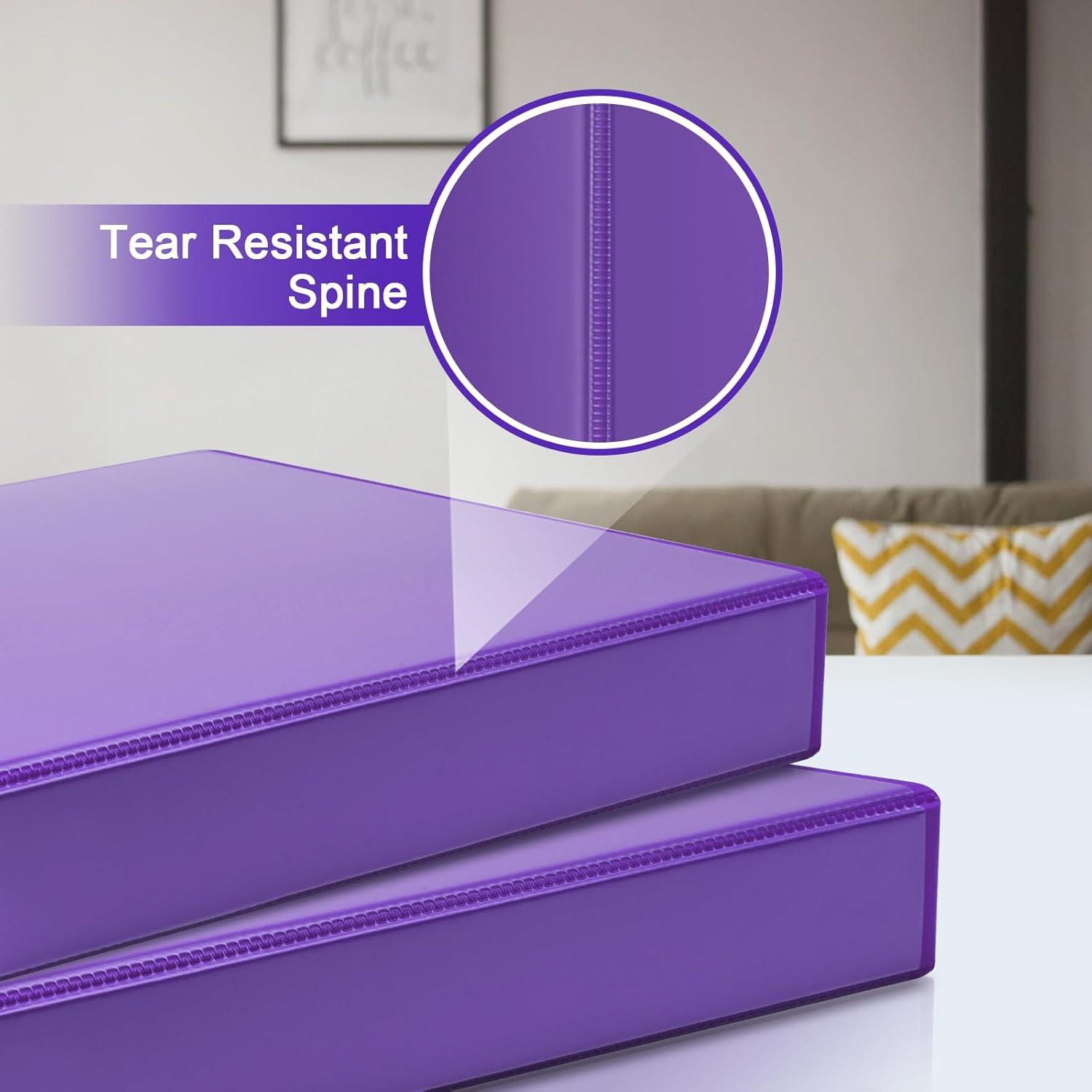 imageCOMIX Sturdy 3 Ring Binder 2 inch with Clear View Cover 2quot SlantD Ring View Binder Holds 500 Sheets of US Letter Size Paper 6 Pack RedPurple