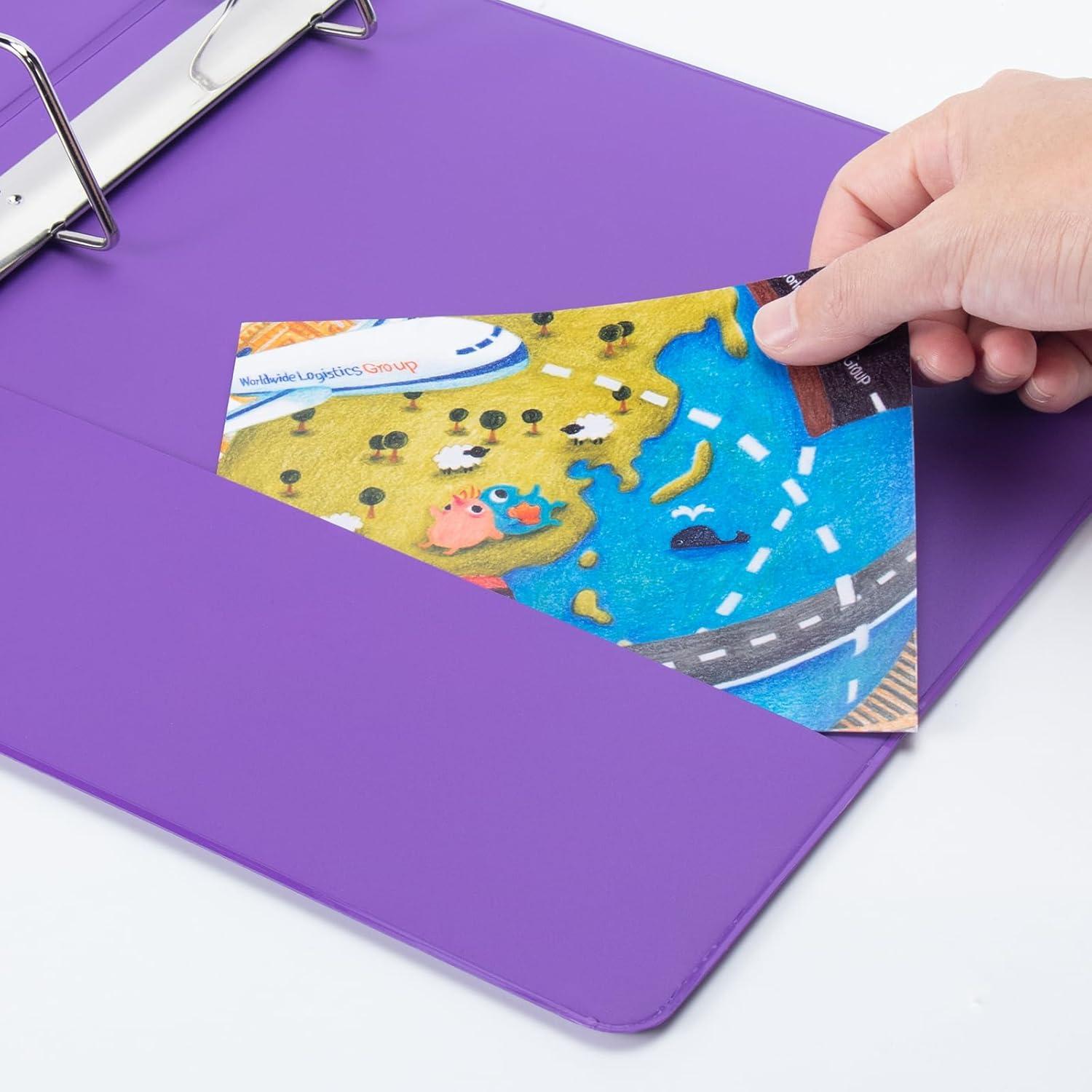 imageCOMIX Sturdy 3 Ring Binder 2 inch with Clear View Cover 2quot SlantD Ring View Binder Holds 500 Sheets of US Letter Size Paper 6 Pack RedPurple