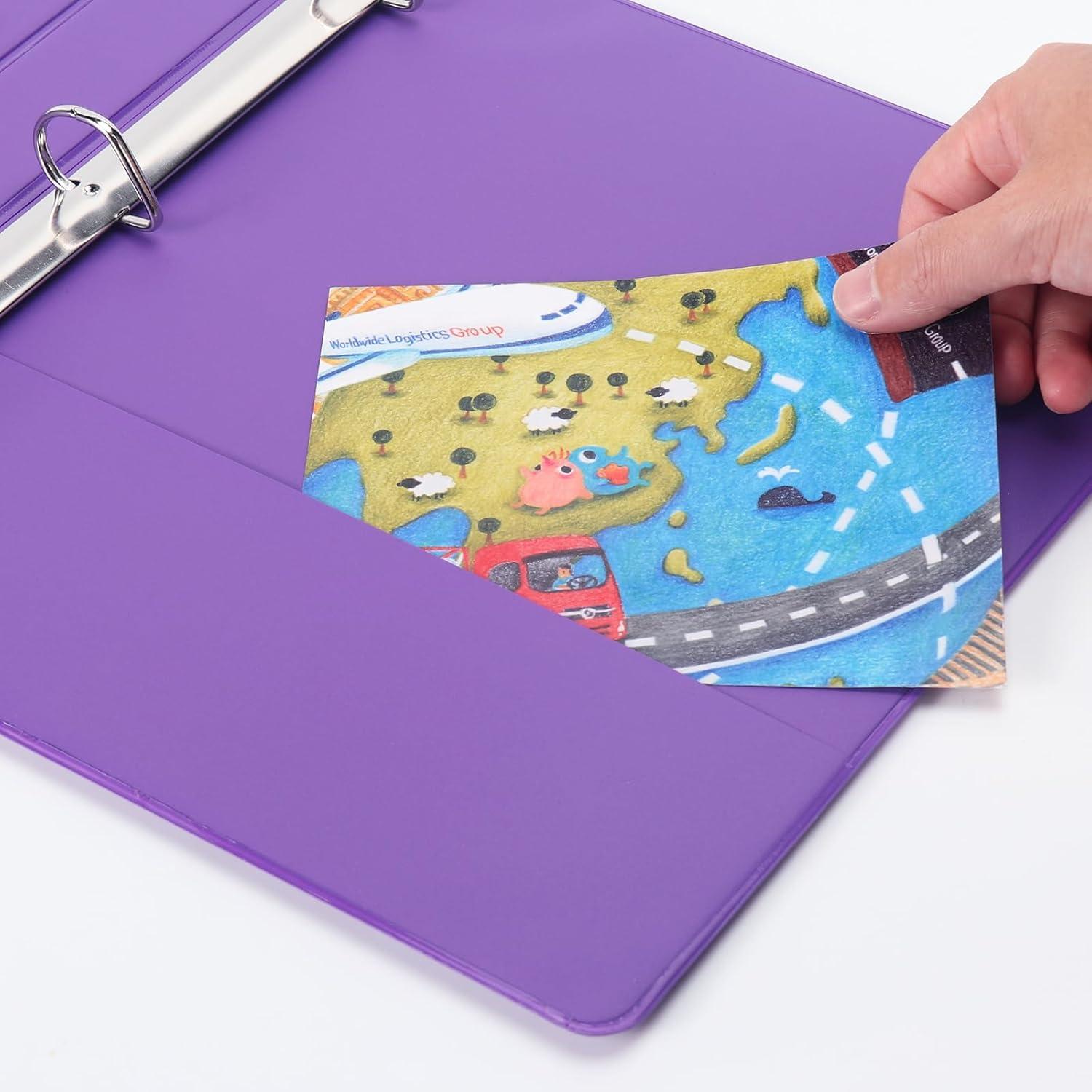 imageCOMIX Sturdy 3 Ring Binder 2 inch with Clear View Cover 2quot SlantD Ring View Binder Holds 500 Sheets of US Letter Size Paper 6 Pack RedPurple