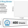 COMIX Sturdy 3 Ring Binder 1.5 inch & 2 inch Round Ring View Binder