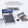 Comix Desk Calculator with 12 Digits Large LCD Display, Solar Battery Dual Power, Big Button Basic Calculator for Home Office School(Silver)