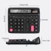 Comix Desk Calculator with 12 Digits Large LCD Display, Solar Battery Dual Power, Large Computer Keys Basic Calculator for Home Office School(Black)