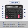 Comix Desk Calculator with 12 Digits Large LCD Display, Solar Battery Dual Power, Large Computer Keys Basic Calculator for Home Office School(Black)