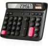 Comix Desk Calculator with 12 Digits Large LCD Display, Solar Battery Dual Power, Large Computer Keys Basic Calculator for Home Office School(Black)