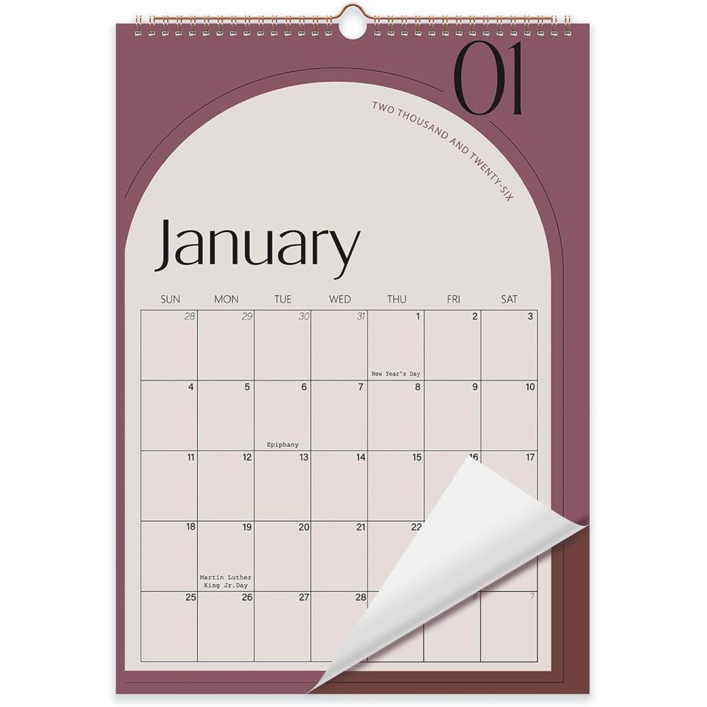 imageComix 2026 Wall Calendar 12x17 Inch  12 Month Jan to Dec 2026 Thick 120GSM Paper Large Blocks Monthly Calendar for Notes Home Office ampamp School SchedulingSolid Color